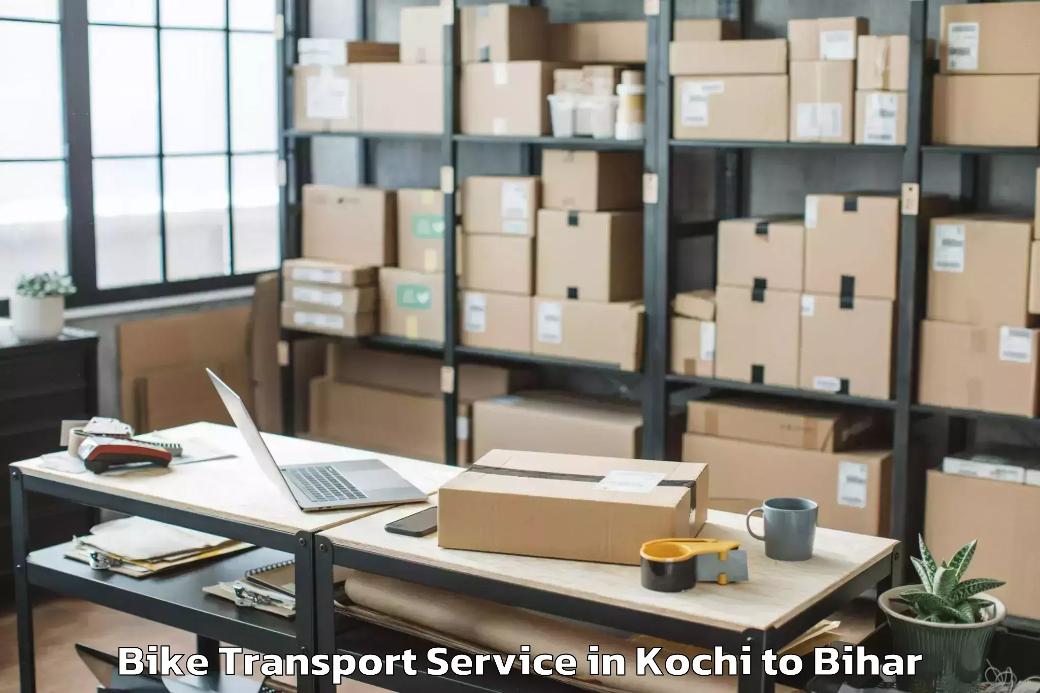 Book Kochi to Darbhanga Airport Dbr Bike Transport Online